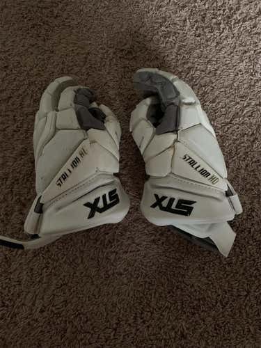 White  Player Stallion HD Lacrosse Gloves