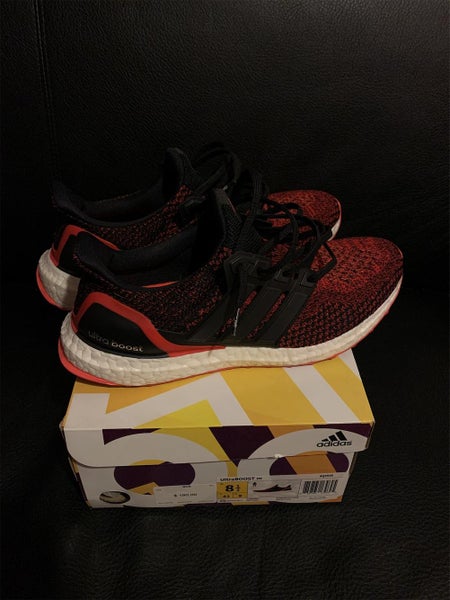 Red 8.5 (Women's 9.5) Adidas UltraBoost Shoes Adult