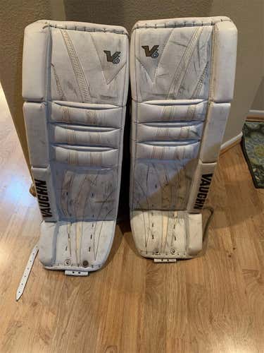 White 30"+2 Velocity V6 Goalie Leg Pads Intermediate Pro Stock