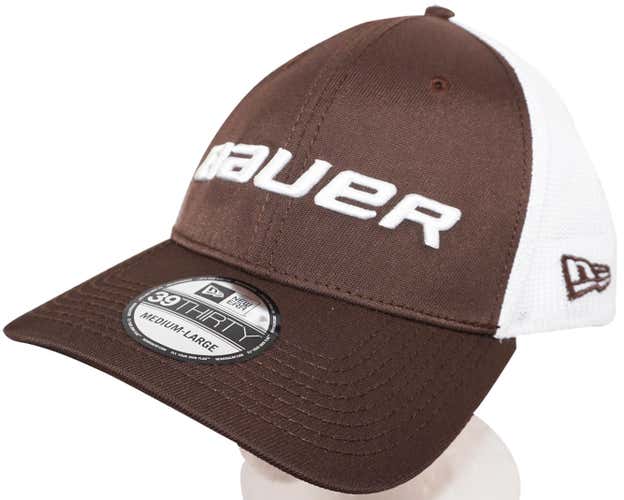 BAUER HOCKEY NEW ERA 39THIRTY ADULT HAT - STRETCH MESH BROWN MEDIUM LARGE 2014