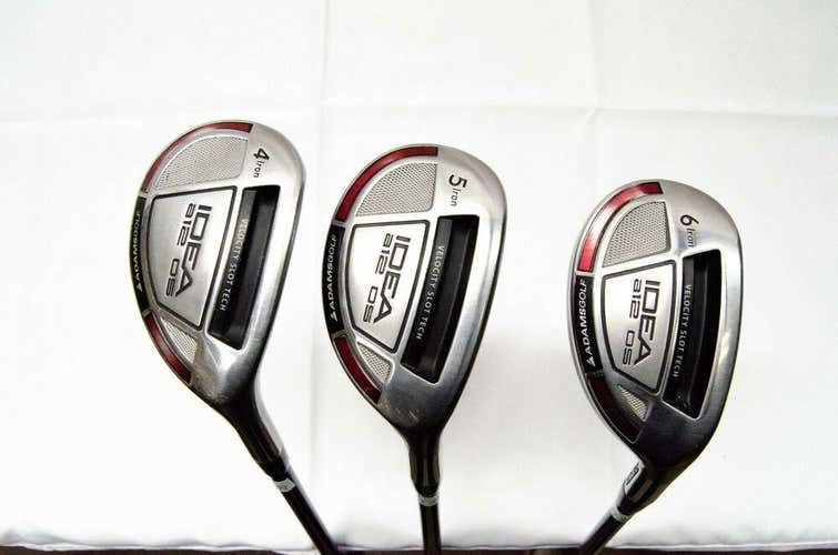 4,5,6 HYBRID SET ADAMS GOLF IDEA A12OS RH 38.5" GRAPHITE REGULAR LAMKIN GRIP