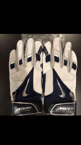Men's Medium Nike Batting Gloves Navy/Grey