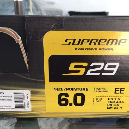 Supreme S29 Hockey Skates Senior  Size 6 EE