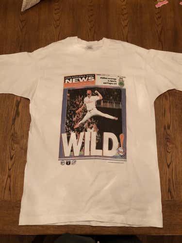 1993 Phillies newspaper shirt XL