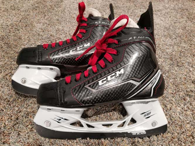 CCM JetSpeed FT365 Hockey Skates Junior Size 3.5 with SB 4.0 Black Steel