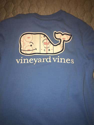 Vineyard Vines, blue “Hockey” shortsleeve (Boys M)