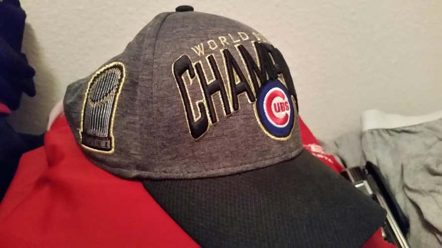 Chicago Cubs 2016 official World Series Champions Gray New New Era 39thirty Cap