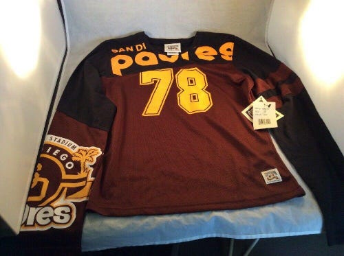 Cooperstown Collection San Diego Padres Throwback Baseball Jersey Youth L Box R