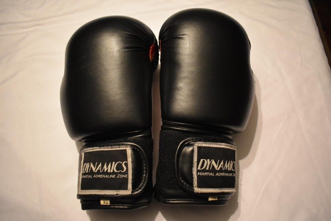 Dynamics Boxing Synthetic Leather Gloves, Black, 14oz