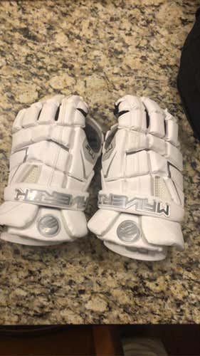 White Maverick M4 Lacrosse Gloves
