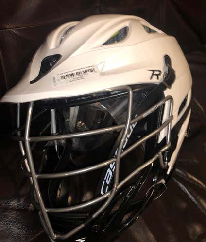 Cascade New White Lacrosse Lax Player R NWT Helmet Adult