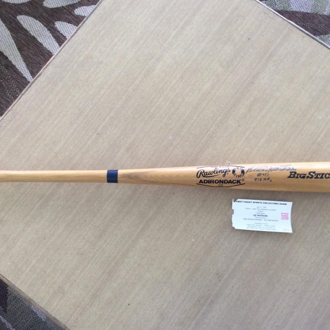 Eddie Matthews Autographed Bat Rawlings Adirondack Big Stick 512 HR Make Offer