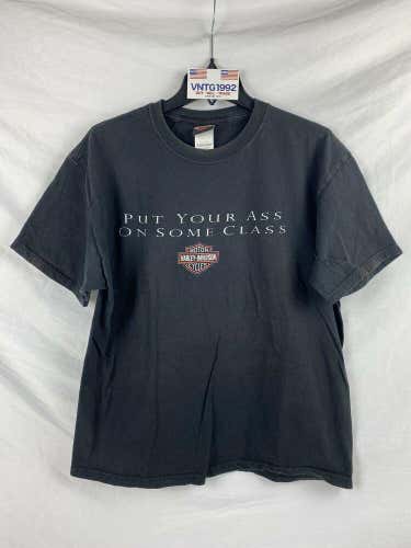 Harley Davidson Motorcycles Mens XL T-Shirt Black Put Your Ass On Some Class