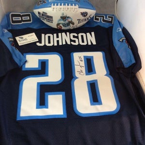 Chris Johnson Autographed Jersey Football Tennesse Titans 2009 ROY NFL Football