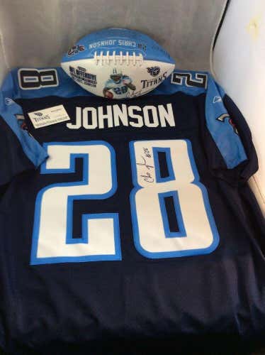 Chris Johnson Autographed Jersey Football Tennesse Titans 2009 ROY NFL Football
