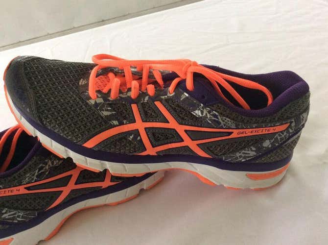 ASICS Gel-Excite 4 Womens Size 9 Running Shoes Gray/Purple Orange Worn Once BoxR