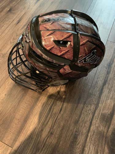 Custom Edmonton Rush Used Bauer Helmet (Box Lacrosse)