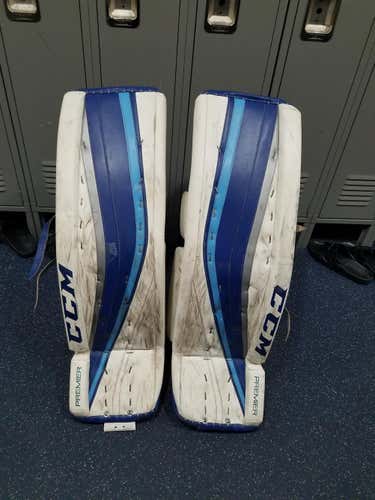White 36+2" CCM Premier Pro Goalie Leg Pads Senior Pro Stock (MAKE OFFER!)