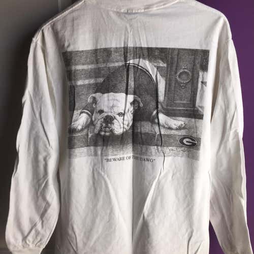 Vintage University Of Georgia Sz Medium Bulldogs Athens Uga Shirt Adult Longsleeve