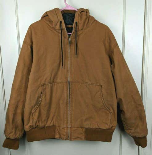 Cabela's Brown Hooded Jacket with Heavy Duck Work Jacket Coat Men's Size: L Reg