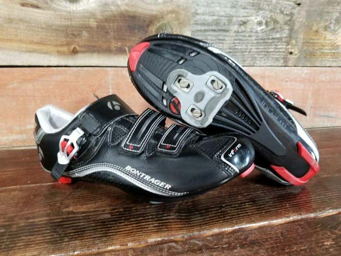 Bontrager Inform Men size 10 Race DLX Road Cycling Shoes Black W/ Cleats