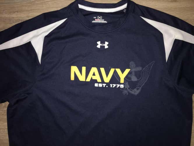 (Medium) New Under Armour Navy Midshipmen Heatgear Shirt