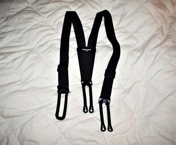 Bauer Hockey Suspenders, Heavy Duty Elastic & Rubber, New, SR 40"