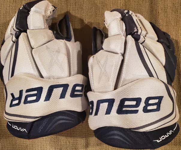 White/Navy Bauer Vapor X800 Lite Gloves Senior