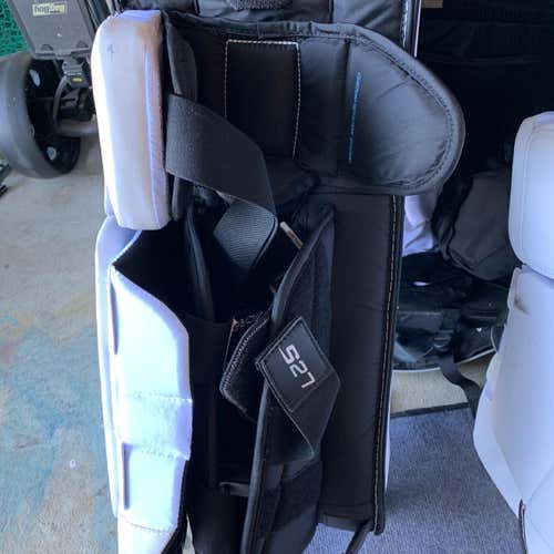 White  34" S27 Goalie Leg Pads Senior