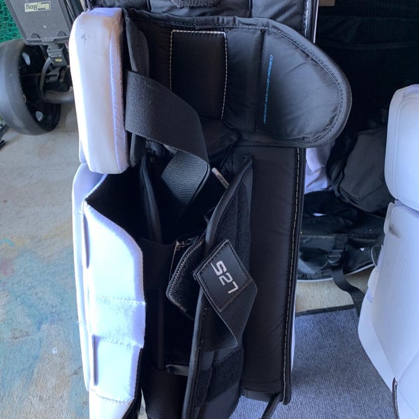 White 34" S27 Goalie Leg Pads Senior