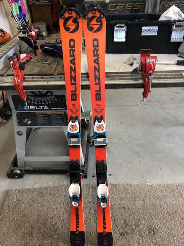 Kid's Blizzard  SL firebird Racing Skis With Bindings Max Din 10