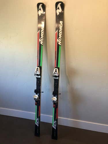2018 Nordica Racing Dobermann GSJ Skis 177cm R23 Marker Race Xcell 12 Bindings (Max Din 12)