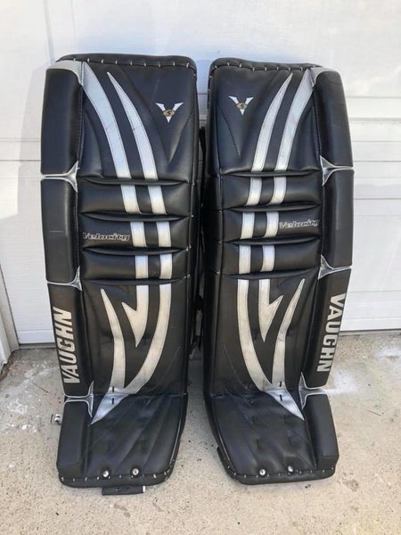 Black 36" +2 Vaughn Velocity V5 Goalie Leg Pads Senior