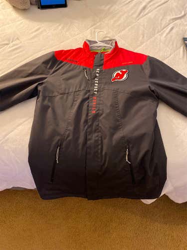 PRO STOCK New Jersey Devils Rink Jacket VERY WARM GREAT CONDITION