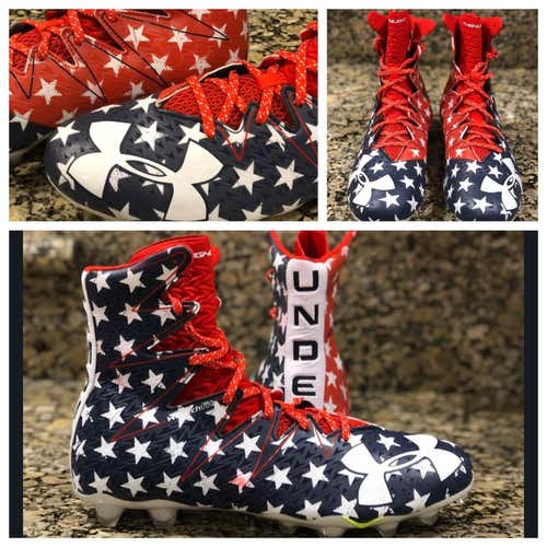 Under Armour Highlight LE Football Cleats USA FLAG 1275479-412 Men's sz 13