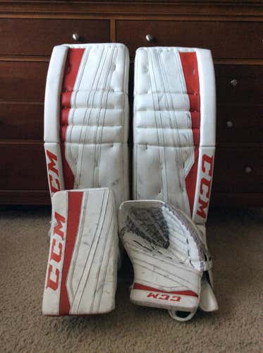 White 34" CCM Regular Extreme Flex II  Pro Goalie Full Set Senior Pro Stock