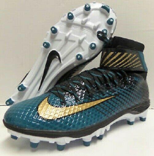 Nike Lunarbeast Elite TD Men's Football Cleats 847588-015 Black Teal Gold 12.5