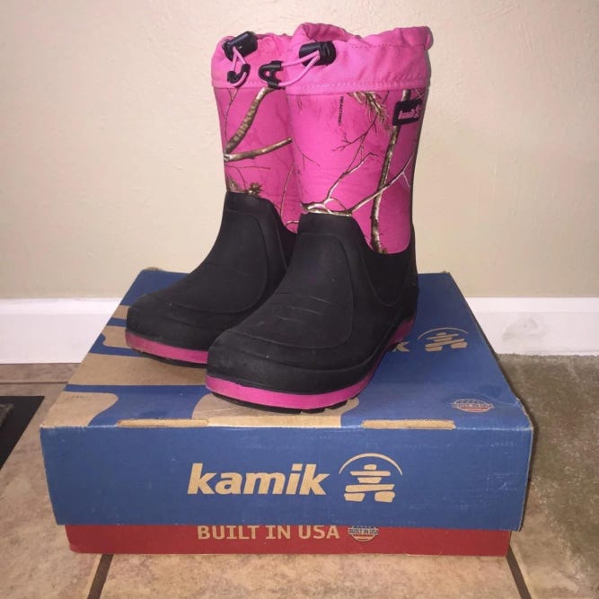 Pink Camouflage Realtree Kamik Snow Boots Youth 5