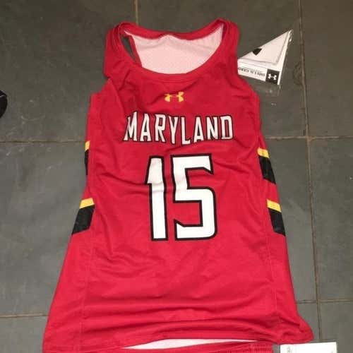 New Under Armour Maryland Terps Womens Lacrosse Armourfuse Jersey #15