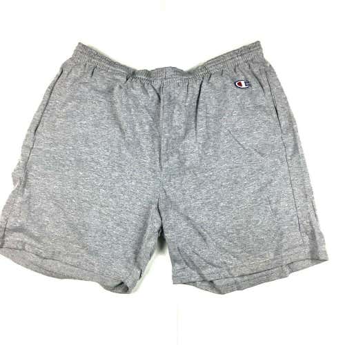 VTG Champion Men's Sweat Shorts Gray Embroidered Pockets Sz XL