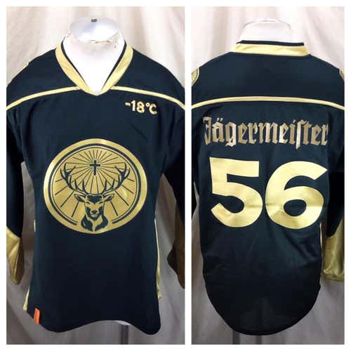 2019 Jagermeister Liquor #56 (Medium) Retro Knit Polyester Hockey Jersey Green