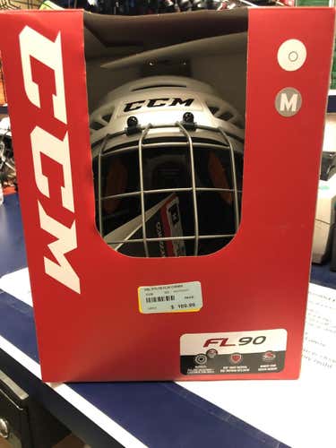 White New Large CCM FL90 Helmet