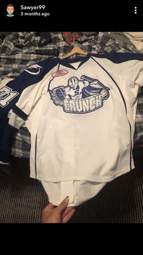 Tanner Richard Game Used Syracuse Crunch Jersey
