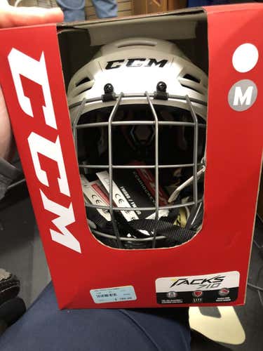 White New Large CCM Tacks 710 Helmet