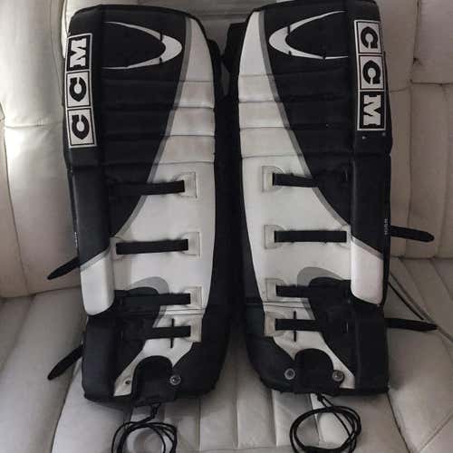 White  Junior CCM Goalie Leg Pads