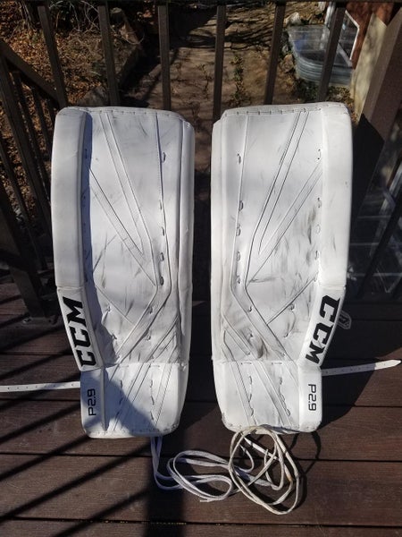 White Intermediate 32" CCM Premier P2.9 Goalie Leg Pads