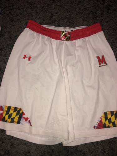 Under Armour Maryland lacrosse game used shorts UMD XL