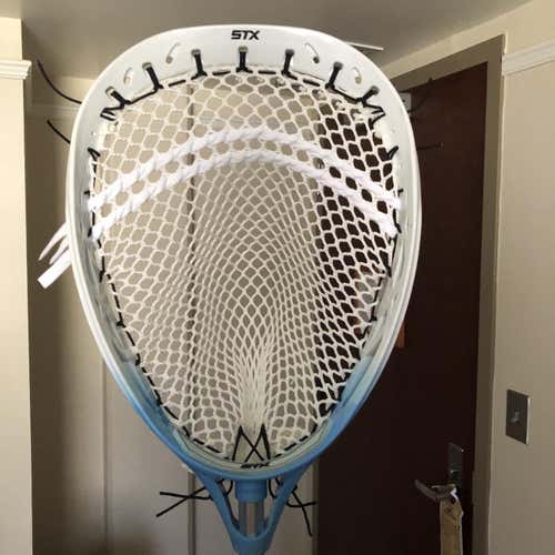 STX Eclipse OG Strung With New 20D Goalie Mesh, Blue Fade Dy