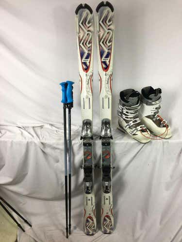 Ski package, K2 153 skis Marker bindings, Salomon boots size 245 whitewood poles No Trades