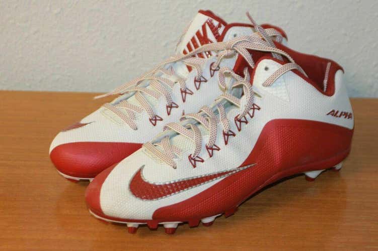 NEW Nike Alpha Football Cleats white maroon 719932-160 Men's Size 12